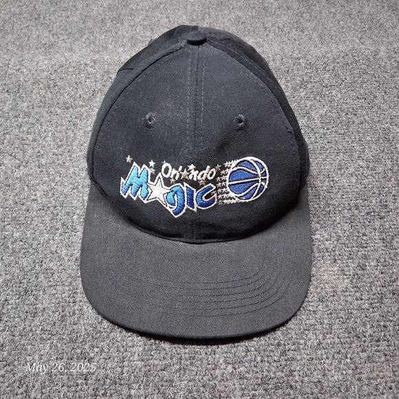 VTG Orlando Magic Hat Cap Black Sports Specialties NBA Plain Logo SCRIPT Strap‎